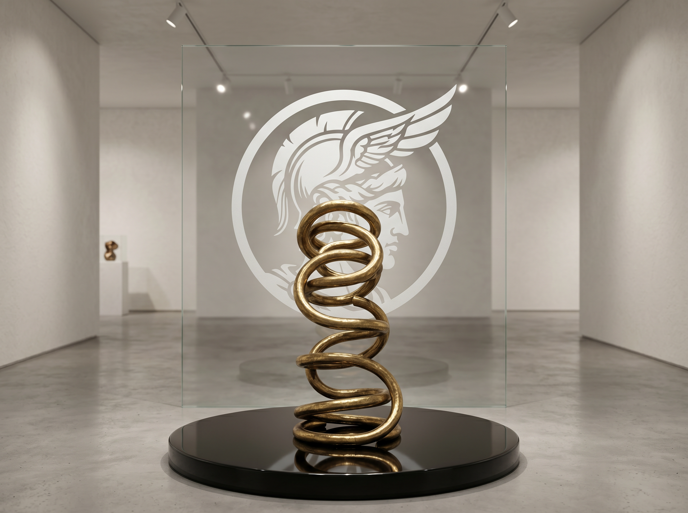 Sculpture stylisée en bronze poli sur socle de marbre, inspiration de sculpture animalière sur mesure par Sculpture.ma by Jojma au Maroc
