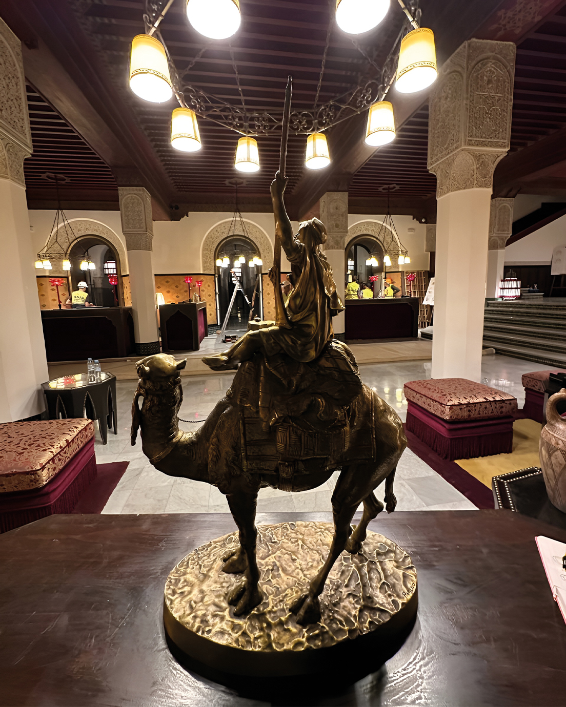 Custom sculpture installation for a luxury hospitality space