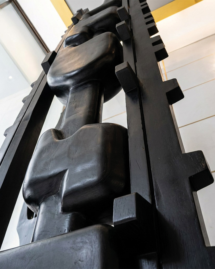 Monumental outdoor sculpture created through custom art fabrication